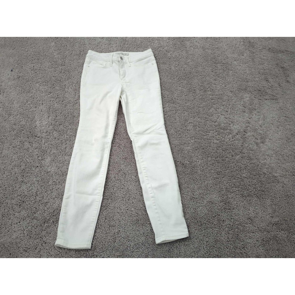 Athleta Sculptek Ultra Skinny Jeans Womens 4 White Mid Rise Pull On Stretch‎
